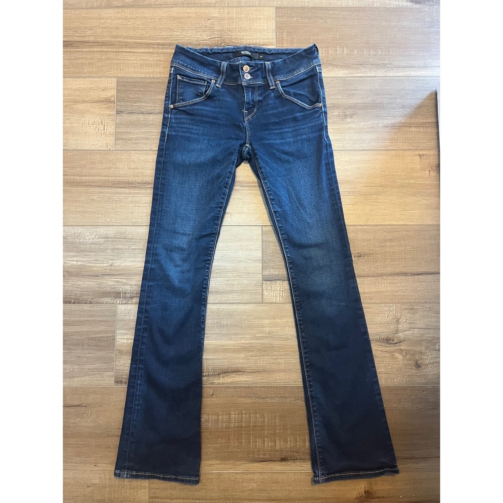 Hudson Beth Baby Bootcut Jeans Dark Indigo Flap Pocket Size 26 Y2K Lowrise